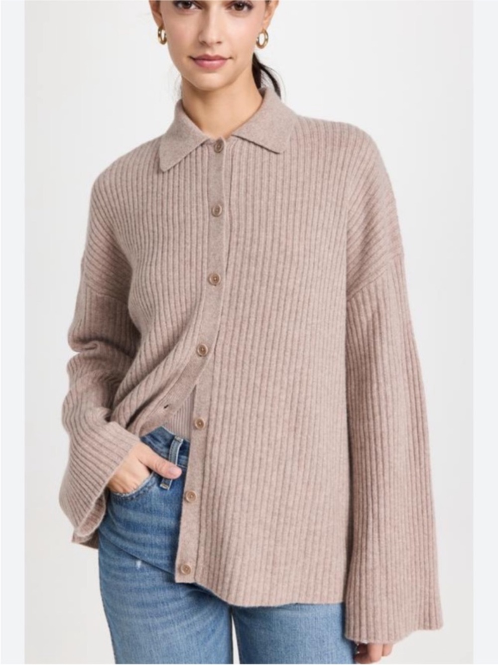 Reformation Oatmeal Fantino Cashmere Sweater - Picture 4 of 5